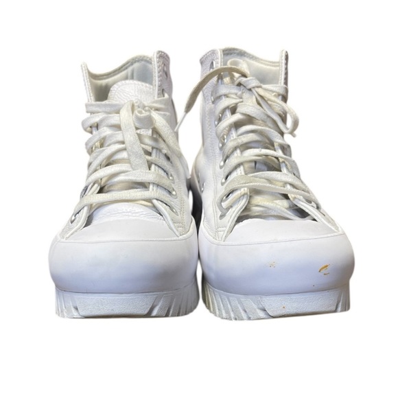 Converse White Chuck Taylor All Star Lugged 2.0 Hi Platform Leather Womens 10.5 - Picture 4 of 11